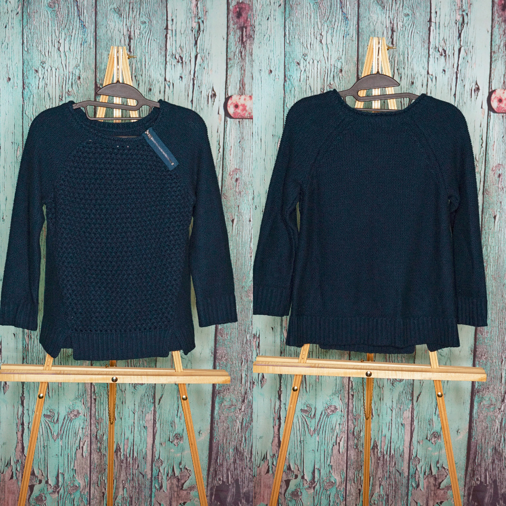 Ann Taylor Loft Army Green Shoulder Zip Sweater
